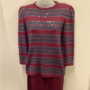 Elegant 2 piece sweater and skirt set